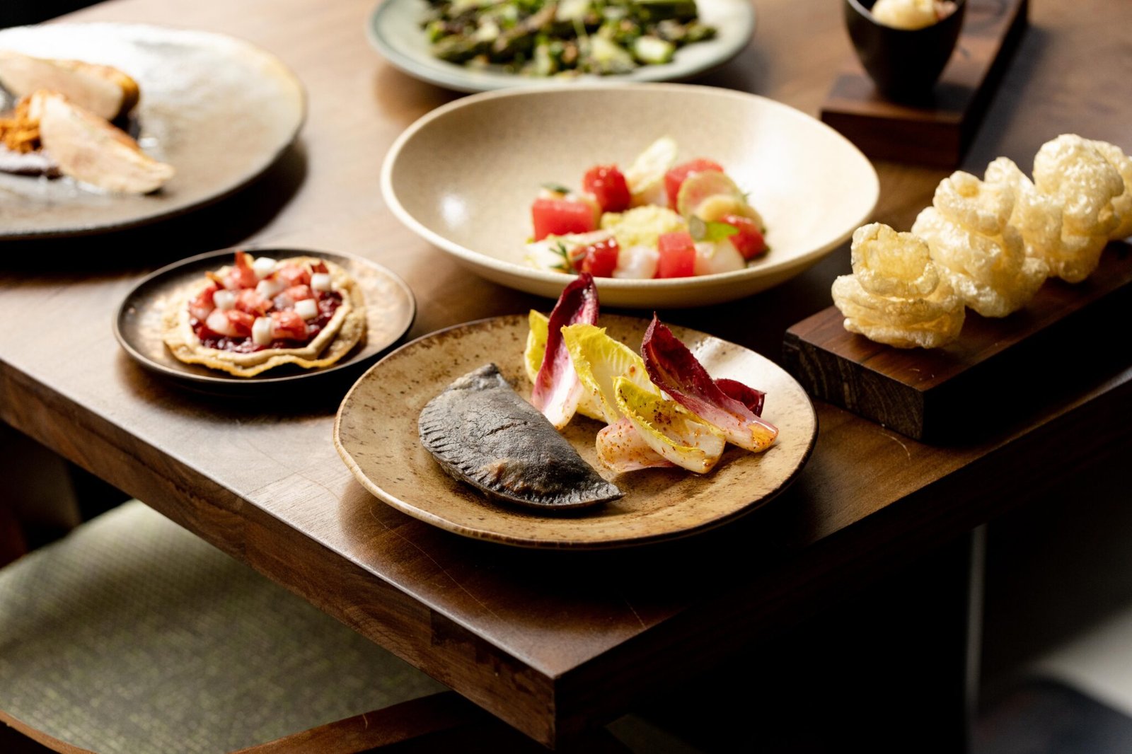 A selection of contemporary Mexican dishes at Zapote