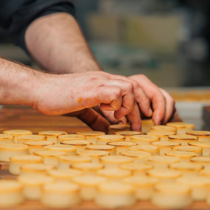 Tortillas being prepared by hand in the Zapote kitchen